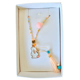 'And the Little Dog Laughed' Blush Bunny Necklace
