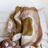 'And the Little Dog Laughed' Ocre Hand Crochet Blanket - Caramel