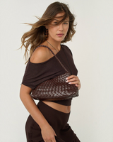 Angels Whisper Accessories L&S Roselle Woven Shoulder Bag – Brown -House of Holabox