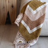 'And the Little Dog Laughed' Ocre Hand Crochet Blanket - Caramel
