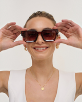Angels Whisper Accessories - L&S Jury Rectangular Sunglasses in Brown -House of Holabox