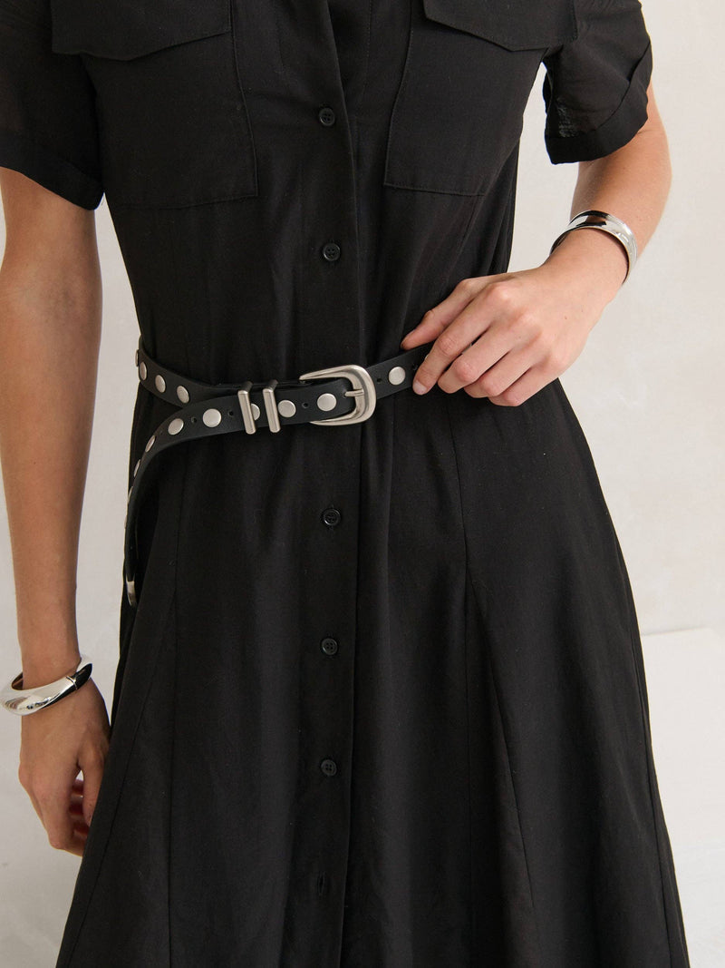 Lauren Matte Studded Western Belt