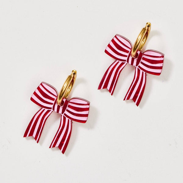 Bow Earrings - Red