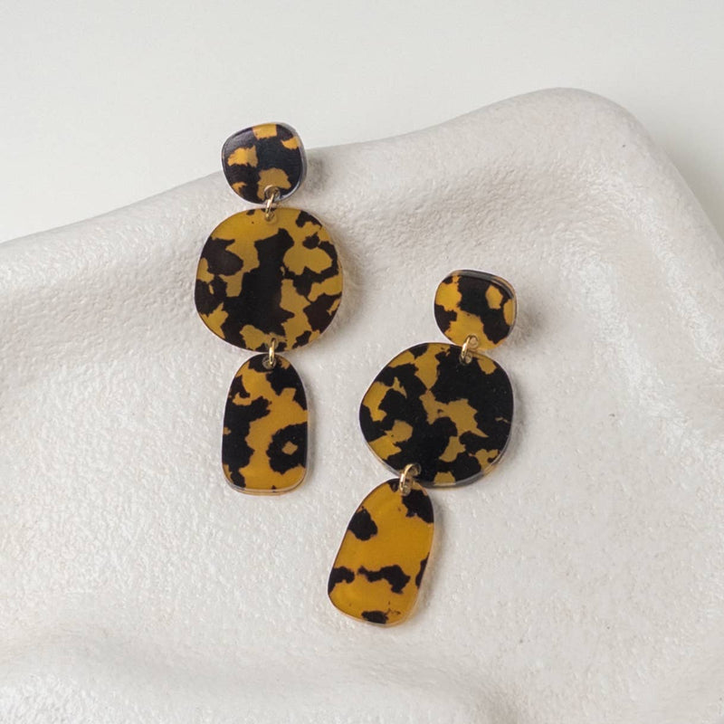 Petra | Statement Earrings - Tortoise Shell