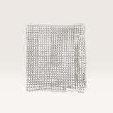House of Holabox light grey organic cotton waffle tea towel with a rustic stone-washed texture