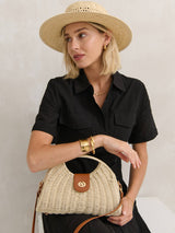 Maggie Summer Straw Bag in Beige