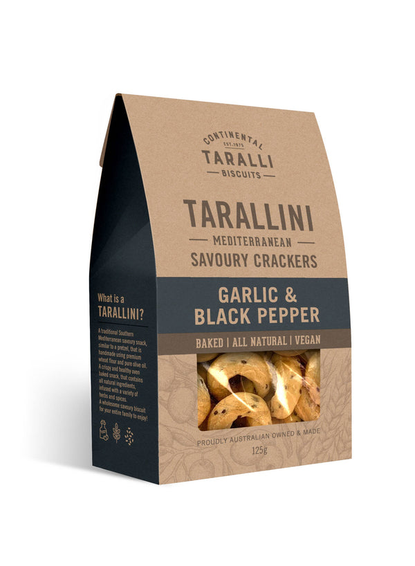 TARALLINI - Garlic & Black Pepper - Vegan (125g)