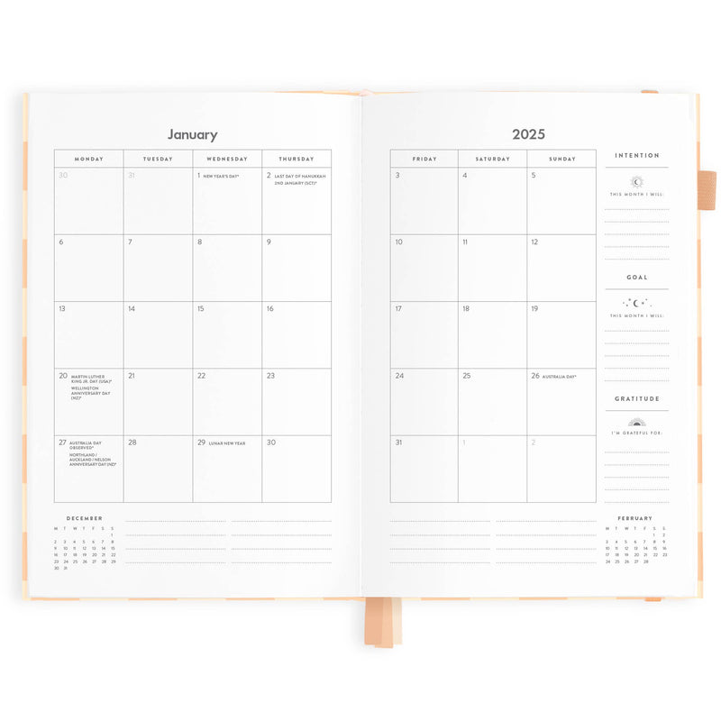 'Fox and Fallow' 2025 Horizontal Planner - Salmon Check