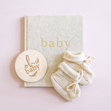 'Alimrose' Knit Baby Booties Natural