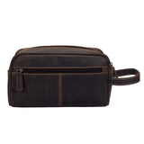 ‘Greenwood Leather’ Geelong Toiletry Bag - Brown