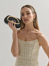 Celina Statement Clutch Bag in Black