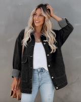 Loni Cotton Hip Length Jacket - Charcoal