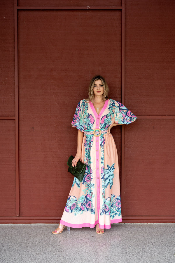 Dali Event Maxi Dress - Cali Pink
