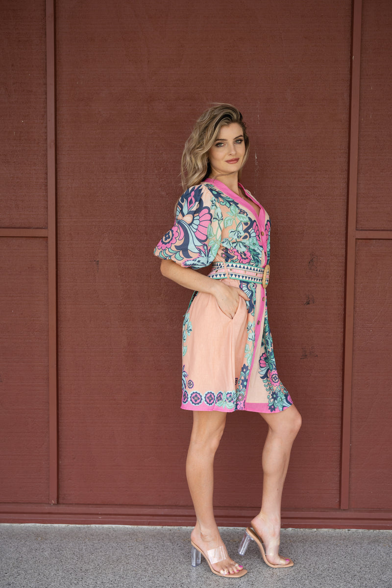 Dali Mini Event Dress - Cali Pink