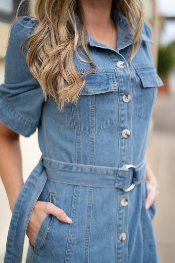 Anna Denim Maxi Dress