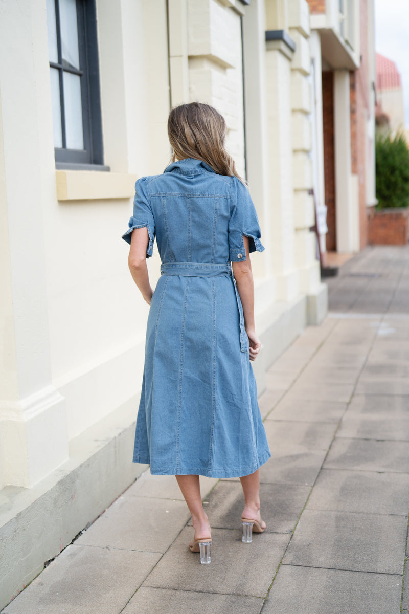 Anna Denim Maxi Dress