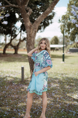 Dali Mini Event Dress - Island Blue