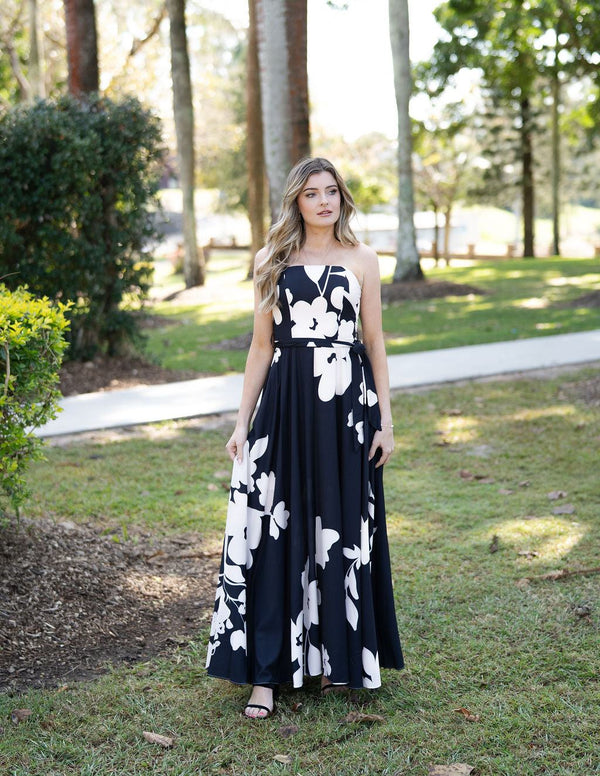 Carey Adjustable Strap Maxi Event Dress