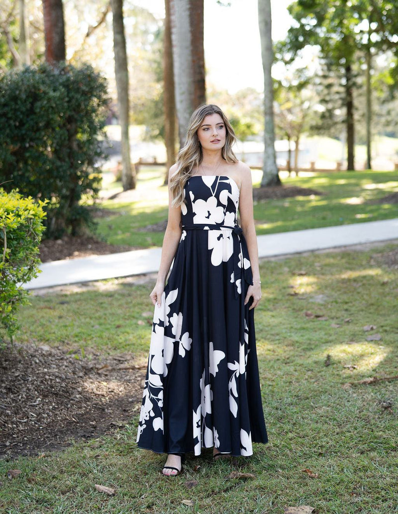 Carey Adjustable Strap Maxi Event Dress