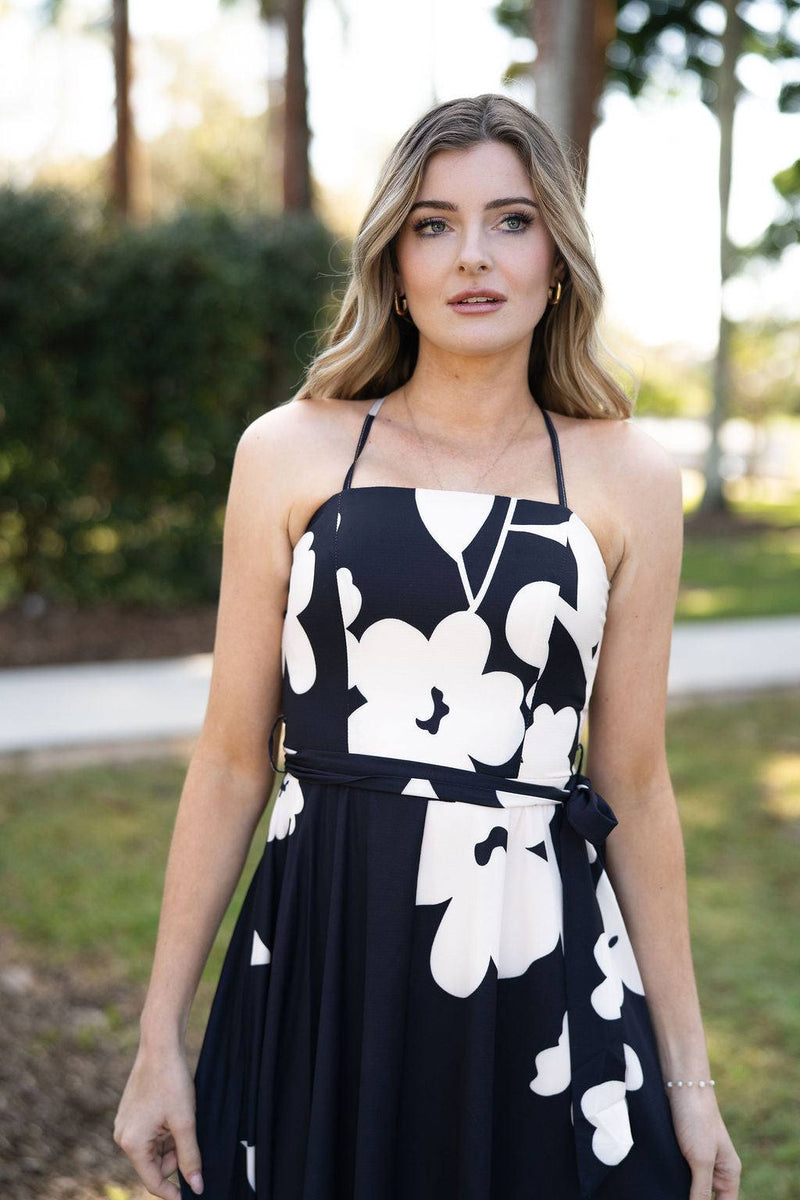 Carey Adjustable Strap Maxi Event Dress