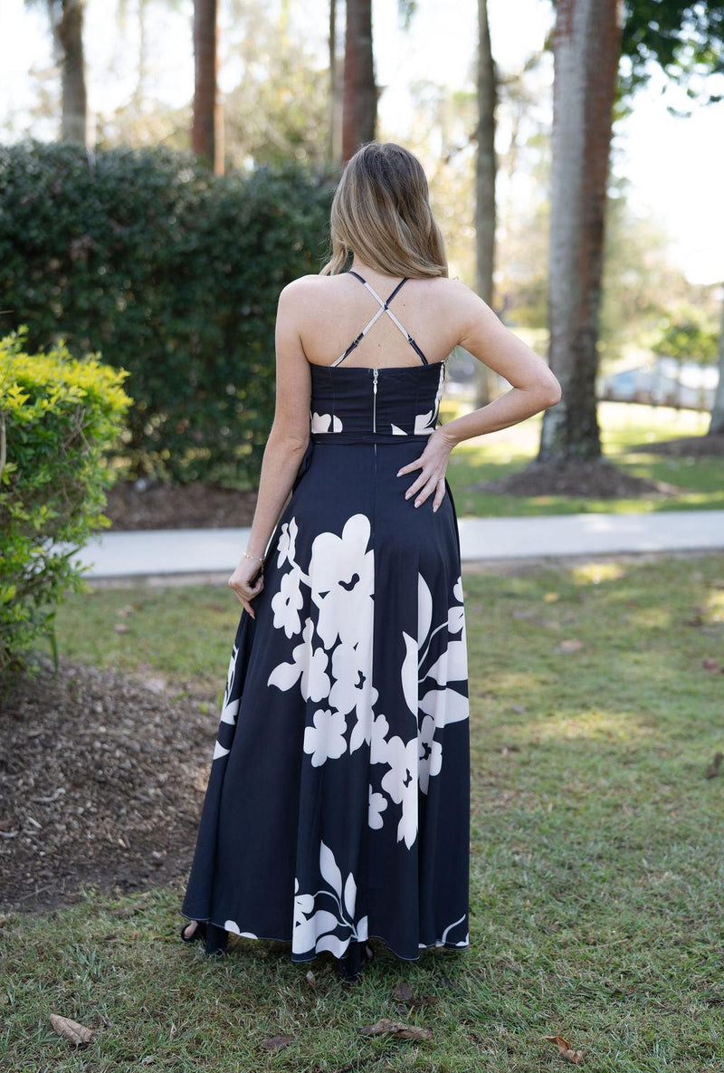 Carey Adjustable Strap Maxi Event Dress