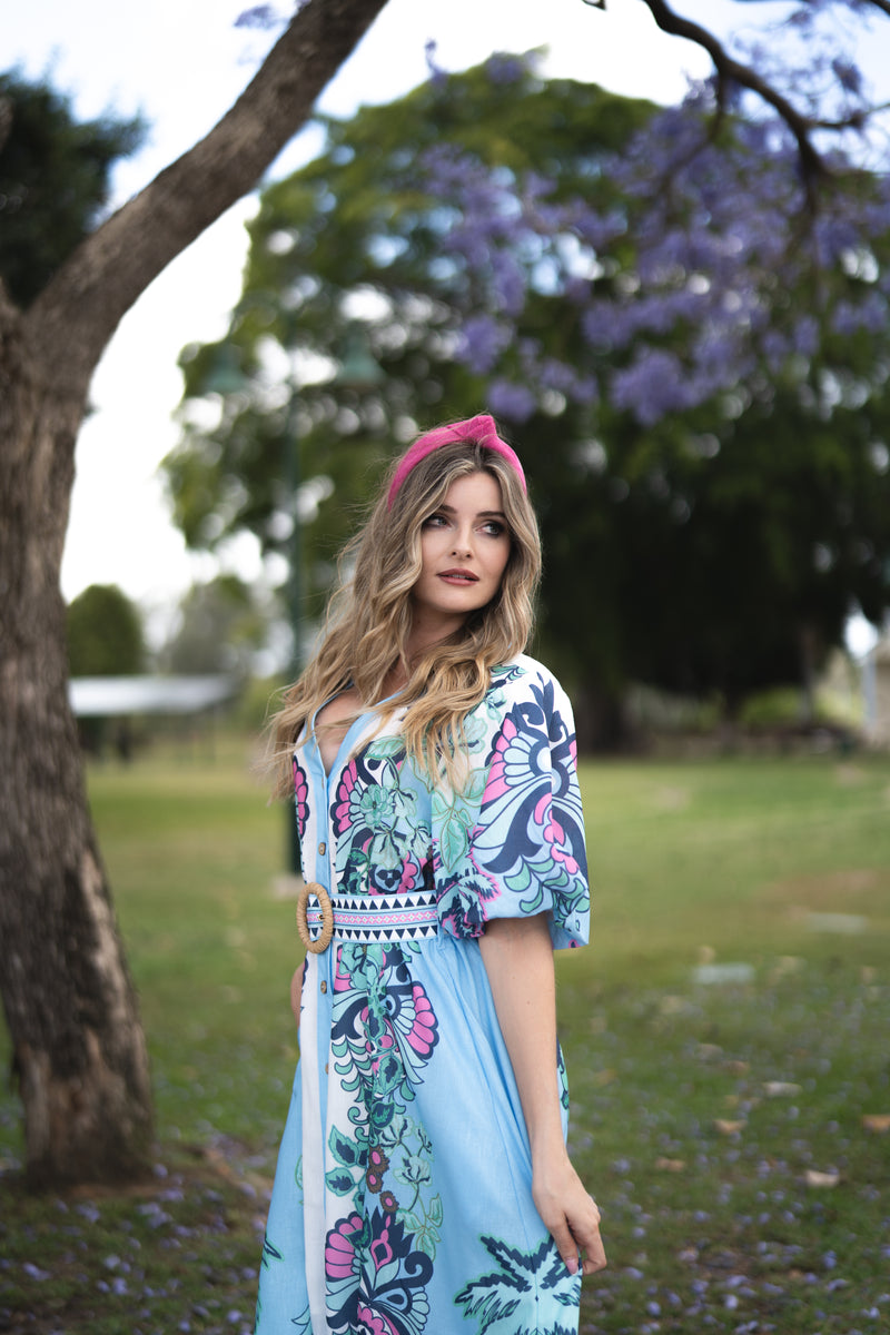 Dali Event Maxi Dress - Island Blue