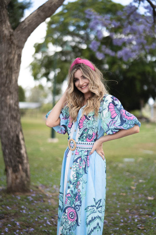 Dali Event Maxi Dress - Island Blue