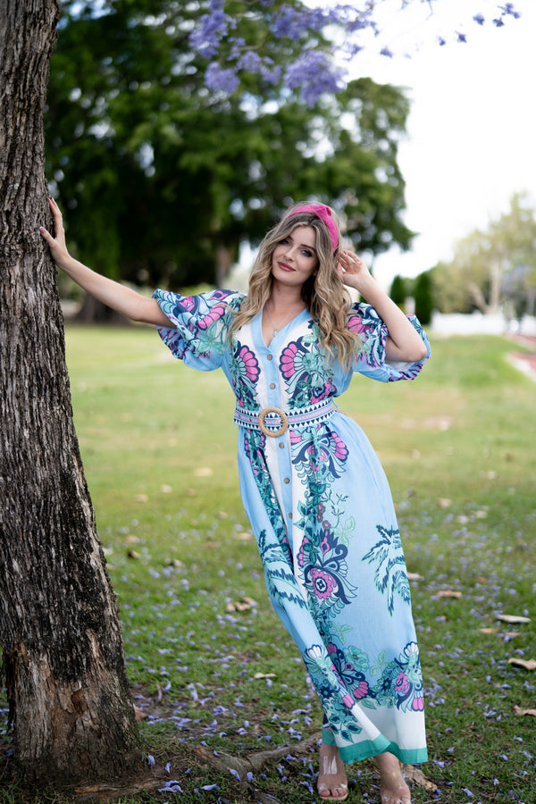 Dali Event Maxi Dress - Island Blue