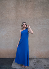 Jules One Sholulder Dress - Blue