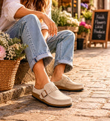 'Human' Winnie Slip on Loafers - Sand Suede