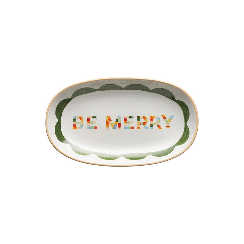 ‘Ecology’ Spirit Oval Platter 'Be Merry'