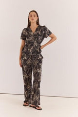 Ferras Bias Cut Pant - Snap Dragon-Bottoms-Sass Clothing-House of Holabox