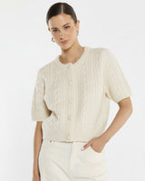 GIA CABLE CARDI - Cream