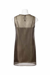 Greta Mini Shift Dress – Olive Taupe