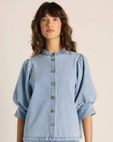 Lila Denim Balloon Shirt