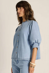Lila Denim Balloon Shirt