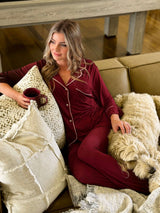 Betty Cares Pyjamas Long Set - Plum