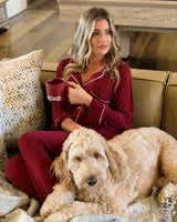 Betty Cares Pyjamas Long Set - Plum