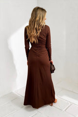 Abia Gathered Front Jersey Maxi Dress