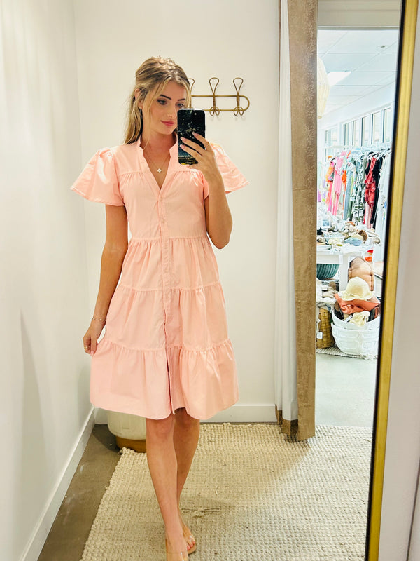 Hensley Babydoll Dress - Blush Pink