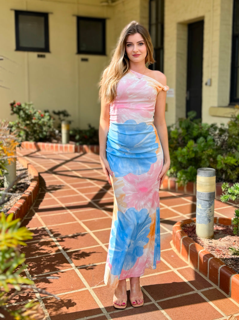 Sabrina Event Maxi Dress - Blue Gold