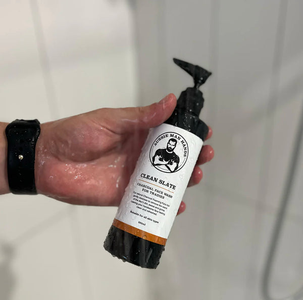 ‘Aussie Man Hands’ Clean Slate Charcoal Face Wash