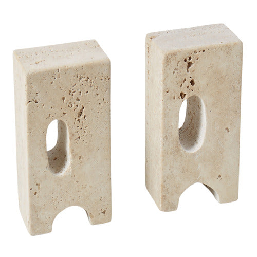 ‘IsAlbi’ Vance Travertine Bookends