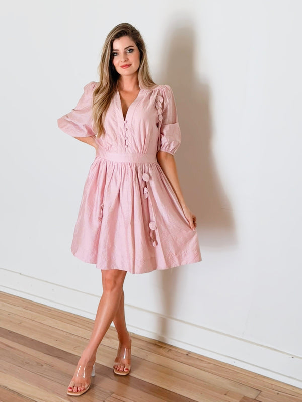 Frieda Mini Event Dress - Blush Pink