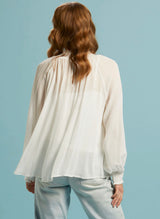 Another Love Shirred Neck Shirt - Off White