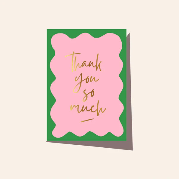 ‘Elm Paper’ Wavy Thank You So Much Card