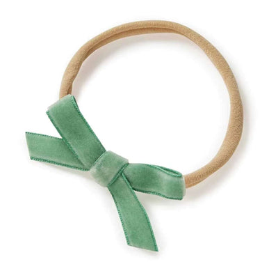 'Snuggle Hunny' Velvet Baby Headbands - Assorted Colours – Olive