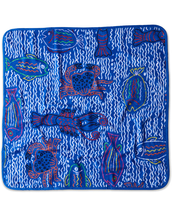 ‘Kip & Co’ The Deep Blue Printed Terry Baby Towel