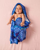 ‘Kip & Co’ The Deep Blue Printed Terry Baby Towel