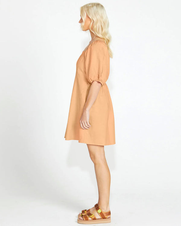 Aria Shirred Back Mini Dress - Tan